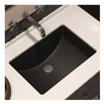 MEJE #202F-Black 20.9-Inch Vessel Sink Rectangle Undermount Bathroom Sink Lavatory Vanity Ceramic, Matte Black