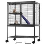 VEVOR 34" Rolling Metal Ferret Cage, Large 2-Tier Critter Nation Cage, Small Animal Cage with Ramps & Tray, Easy to Set up for Pet Mice, Hamster, Guinea Pig, Chinchilla, Squirrel, Hedgehogs, Bunny