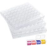 Kurtzy 3 Pack Plastic Diamond Dot Painting Storage Box - 168 Grids Transparent Organiser Boxes - Container Case Set for Craft, Embroidery, DIY Nail Art, Jewellery, Beads and Diamonds