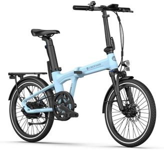 ADO Air20Pro Electric Bike Folding, EBike for Adults, 20" Folding Electric Bicycle, Belt Drive, Bafang Motor, ECO and SPORT Mode, Adjustable Shock Absorption, LCD, APP, Range Up To 100KM (Blue)