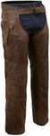 Milwaukee Leather Chaps for Men's Vintage Crazy Horse Brown Leather- Snap Out Thermal Lined Motorcycle Chap MLM5518 - X-Large