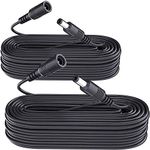 2 Pack 33ft/10M Power Extension Cable,2PCS DC 12V Power Adapter Extension Cord 2.1mm x 5.5mm, Compatible with 12V DC Adapter Power Supply or Wall Charger for CCTV Security Camera IP Camera(Black)