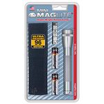 Maglite Mini Incandescent 2-Cell AA Flashlight with Holster, Gray