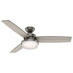 Hunter 59211 Contemporary Modern 52``Ceiling Fan from Sentinel Collection in Pwt, Nckl, B/S, Slvr. Finish,