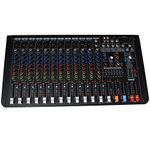 kh Professional 12 Channel Audio Mixer, 11 Mono & 1 Stereo Channel, Mixing Console and Two Aux Paths w/USB Audio Interface, BT Function, 16 DSP Effects, 7-Band EQ, For Studio, Stage (12 Channel)