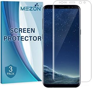 MEZON [3 Pack] Premium Hydrogel Screen Protector for Samsung Galaxy S8 – Full Coverage Ultra Clear Edge-to-Edge Film – Case Friendly, Shock Absorption (Galaxy S8, Hydrogel)