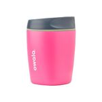 Owala SmoothSip Insulated Stainless Steel Coffee Tumbler, Reusable Iced Coffee Cup, Hot Coffee Travel Mug, BPA Free, 10 oz, Pink (Watermelon Breeze)