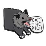 AOTEMAN Eat the Rich Possum Enamel Pin Lapel Pins Badge Brooch Jewelry Accessory Anime Enamel Pin Brooch Collection Set for Clothes Bags Backpacks