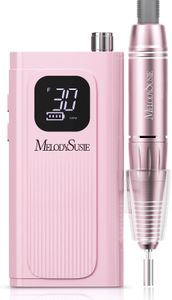 MelodySusie Cordless Nail Drill – Pink, Portable Electric File