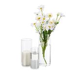 Glasseam Glass Cylinder Vases Set of 3, Clear Hurricane Vases for Centerpieces, Cylinder Candle Holders for Table Centerpiece, Glass Candle Cylinders Decorative Wedding Flower Vase, 6''+7.8''+10''