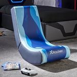 X-Rocker Kids Gaming Chair Foldable Video Rocker Floor Rocker for Kids and Juniors, Low Folding Rocking Seat, Rocking Chair for Gaming, Console Gaming Chair for Kids - Lava Edition - Blue