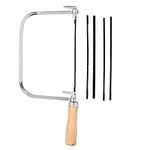 Coping Saw with 5 Saw Blade,Piercing Saw,Coping Saw Blade Hand Saw with Wood Handle Multi Purpose Adjustable Handsaws Hand Garden Tool Metal String Cutter Saw for Wood Woodworking