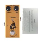 Tremolo Pedal, Guitar Tremolo Effects Pedal Intensity/Rate Controls Knob DC 9V 6.35mm, Input/Output Interface Electric Guitar Tremolo Effector with True Bypass