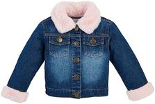 Mud Pie Girls Children Denim Jacket W Pink Fur