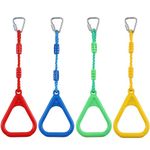 PELLOR Kids Monkey Bars, Kids Gymnastic Rings, Multifunctional Gym Rings, Backyard Playground Play Sets for Obstacle Ring, Trapeze Bar, Monkey Bars Climbing Frame, Climbing Ring Training