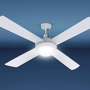 Devanti 52'' Ceiling Fan AC Motor 4 Blades LED Light Remote?Control Timer White