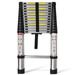 Telescoping Extension Ladder 14.5 FT, Folding Telescopic Aluminum Ladders, Lightweight Collapsible Ladder Step for RV Roof Attic Home, 330 LB Capacity (14.5 FT)