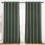 NICETOWN Blackout Curtains for Sliding Glass Door, Grommet Thermal Window Treatment Room Dividers Curtains for Living Room/Bedroom, Dark Mallard, 2 Panels, W66 x L102