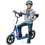 HOMCOM Teen Push Scooter Kids Children Stunt Scooter Bike Bicycle Ride On 12" EVA Tyres (Blue)