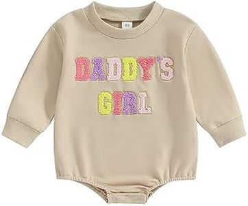 BemeyourBBs Daddys Girls Baby Clothes Crewneck Sweatshirt Romper Sweater Onesie Cute Newborn Baby Girl Fall Outfit (0-3 Months, daddys girl)