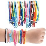 Studico Zip-Zip Hooray Fidget Bracelets for Kids, Multi-Colored Sensory Toys, Perfect for Kid's Party Favors, 48-Count