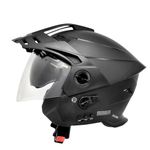 HEADFOX N2 AVA: Smart Bluetooth Open Face Helmet with Hands-Free Calls, Music Streaming, GPS Navigation, Rain Resistant, Voice Assistant, and Dual Visor Protection for Men and Women