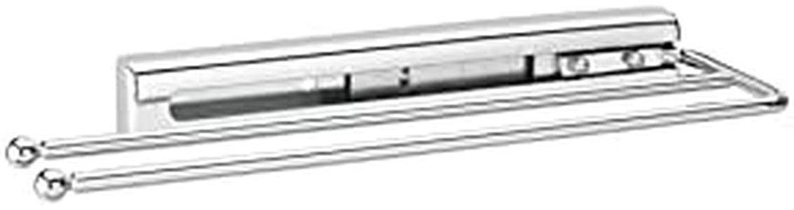 Rev-A-Shelf Under Sink Cabinet Kitchen Bathroom Prong Pullout Extendable 2 Prong Standard Size Towel Bar Organizer, Chrome, 563-51-C