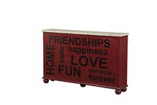 ACME Furniture 90294 Arwin and White Washed Console Table, 1 Size, Antique Burgundy