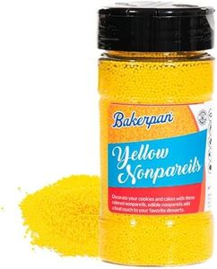 Bakerpan Yellow Nonpareils Sprinkles - 7 Ounces Yellow Sprinkles for Cake Decorating - Edible Nonpareils for Cupcakes, Ice Cream, Cake Decorations (Made in USA)