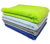 SOBBY Microfiber Cloth for Laptop Home car Kitchen, Reusable Cleaning Cloth, dusting Cloth for Home Cleaning, Automotive Detailing Cloth, 4pcs - 40cm x 40cm - 340 GSM- Multicolor