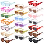 YQVIE 20 Pack Rectangle Sunglasses Bulk for Women Men Colorful Fashion Glasses for Bachelorette Party (20Color)