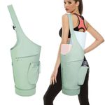 sportsnew Yoga Bag Large Yoga Mat Bag with Bottle Pocket and Wet Compartment, Mint Green, Patent Pending