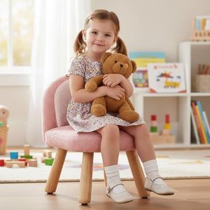 DAYARUS Pink Kids Chair, Child Chairs Comfy, Wood Kid Armless Chair for Reading, Small Upholstered Couch Sofa, Boys Girls Desk Chairs for Kids, Desk Chairs for Girl Bedroom/School, Pink
