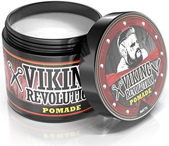 Viking Revolution Hair Pomade for Men (New Formula) - Medium Hold and Matte Shine Free for Classic Look 4oz - Water Based & Easy to Wash Out