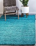 Kashish Rugs Modern Anti Slip Shaggy Fluffy Fur Rug and Carpet for Living Room, Bedroom, Dining Room, Hall, Area Rug Shaggy (6X8 FEET, Turquoise)