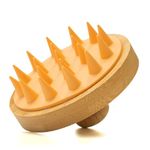 Level Body Mind Soul - Bamboo Hair Scalp Massager with Silicone Brushes - Scalp Massager Hair Soft and Relaxing - Scalp Massager Ideal for The Shower, to be Included in Your haircare Routine