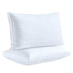 D & G THE DUCK AND GOOSE CO Premium Hotel Quality Pillows – Luxury Down Alternative White Microfiber, Hypoallergenic, 100% Cotton with Elegant Design (48x74 cm /19x29 inches, Pack of 2