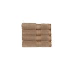 Christy Supreme Hygro 4 Face Cloths Set | Mocha Brown | 100% Luxury Supima Cotton | Ultra Soft | Super Absorbent | 650GSM | 4 Wash Cloth Flannels