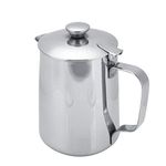 Stainless Steel Coffee Cup Mug Milk Frothing Pitcher Jug with Lid for Latte Coffee Art for Office Kitchen(600mL)