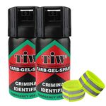 Farb Gel Self Defence Spray UK Legal x2 Criminal Identifier Spray for Personal Protection PLUS Pair of Hi Vis Reflective Arm/Ankle Bands