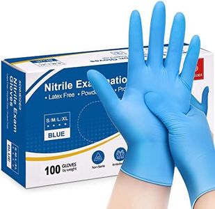 Schneider Nitrile Exam Disposable Gloves for Medical, Cleaning, 4 Mil, Blue, Medium 100-ct Box, Latex-Free, Food Safe Rubber Gloves for Cooking & Food Prep, Powder-Free, Non-Sterile