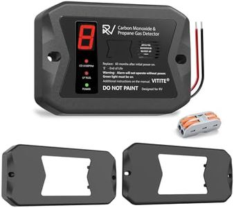 RV Carbon Monoxide & Propane Gas Detectors, VITITE Dual CO/LP Gas Alarm with Digital Display, Replacement for Old RV Gas Detector #20-441 & #30-442, Hardwired - DC 12V, Surface ＆ Flush Mount