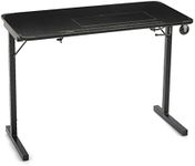 Arrow Sewing Cabinets Table for Vintage Singer Featherweight Sewing Machines 221 and 222, Portable with Wheels and Lift, Black Finish 611F