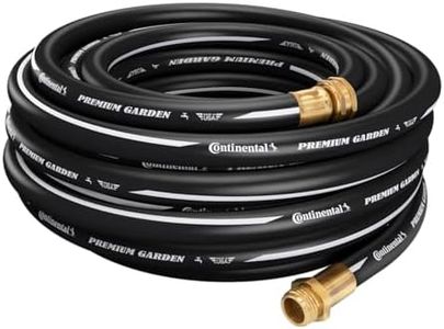 Continental Premium Garden, Black Heavy Duty Cold Water Garden Hose, 5/8in Inside Diameter x 25ft Length, Male x Female Garden Hose Thread