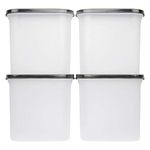 Cutting EDGE ANTI MICROBIAL SEAL, ANTI BACTERIAL protection Storage Containers Set Oval, Modular Kitchen, For Flour, Cereals, Snacks, Stackable, BPA Free, Modular, 1800ml, Set of 4, Black