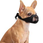 Winmany Small Dog Muzzles, Soft Short Snout Dogs Muzzle to Prevent Biting Barking Eating, Fit for Chihuahua Shih Tzu Bulldog Pitbull for Grooming Walking (XXS)