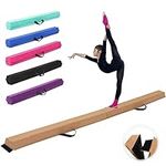 270 CM Folding Gymnastics Balance Beam Kids Training Beam Foldable Floor Gymnastics Balance Beam Flocked Cloth with Carry Handles for Training Home Gymnastics Practices