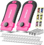 DIYSELF Razor Blade Scraper | 2 Pack Scraper Tool for Cleaning, Glass, Stickers | Paint Scraper | Heavy Duty Razor Scraper | Glass Scraper | 30 Pcs Single Edge Razor Blades for Scraping Included