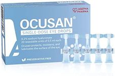 Ocusan Single Dose Eye Drops | Eye Drops for Dry Eyes | Lubricant Eye Drops Suitable for Use with Contact Lenses | Preservative Free Eye Drops | Hyaluronic Acid Eye Drops | Artificial Tears for Red Eyes, Itchy Eyes, Sore Eyes