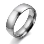 JewelryWe 6mm Polished Stainless Steel Couples Anniversary Ring Comfort Fit Mens Ladies Engagement Wedding Band (Size N)